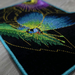 Neon Butterfly Floral ITH Mug Rug