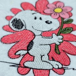 Nosey Dog Holding Flower