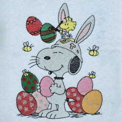 Nosey Dog Painting Easter Eggs