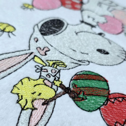 Nosey Dog Painting Easter Eggs