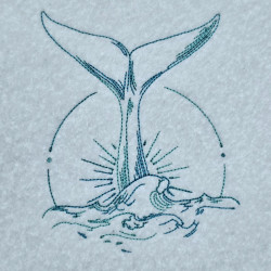 Ocean Whale Tail Line Art