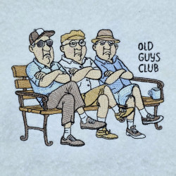 Old Friends Sitting Together On Bench