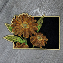 Orange Daisy ITH Mug Rug