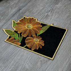 Orange Daisy ITH Mug Rug