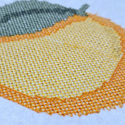 Orange With Leaf Pixel Art