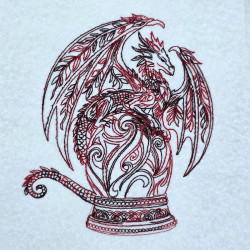 Ornamental Dragon Line Art