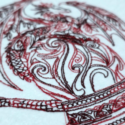 Ornamental Dragon Line Art