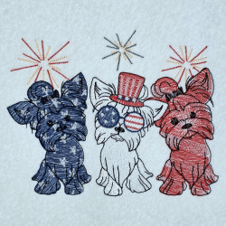 Patriotic Dogs Celebrating Independence Day
