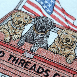 Patriotic Dogs Going For Celebration