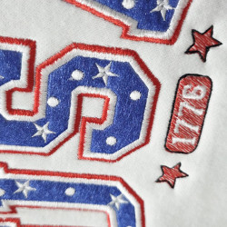 Patriotic USA 1776 Applique