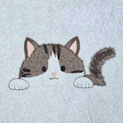 Peeking Cat Face With Tail