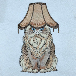 Persian Cat With lamp On Head