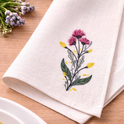 Pink And Black Floral Stem Fringe Design