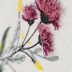 Pink And Black Floral Stem Fringe Design