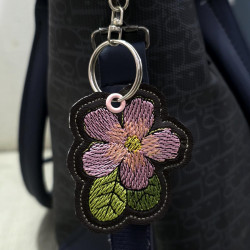 Pink Flower Key Fob