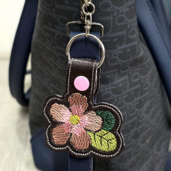 Pink Flower Snap Tab