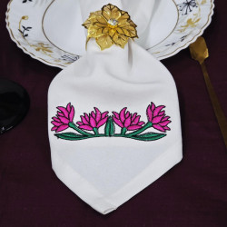 Pink Wildflower Napkin Corner