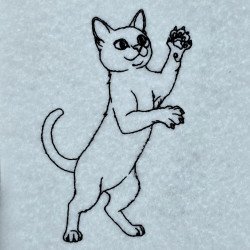 Playful Cat Line Art