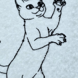 Playful Cat Line Art