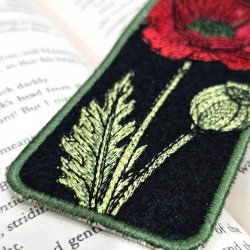 Poppy Flower ITH Bookmark
