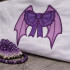 Purple Bat Wing Bow Applique