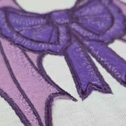 Purple Bat Wing Bow Applique