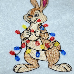 Rabbit Tangled In Christmas Lights