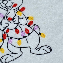 Rabbit Tangled In Christmas Lights Lineart