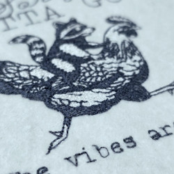 Raccoon Riding Hen Of Vibes Humor Quote