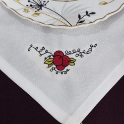 Red Blossom Berries Napkin Corner