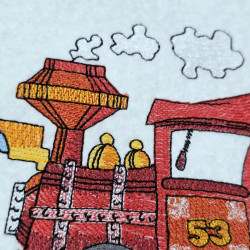 Red Steam Train