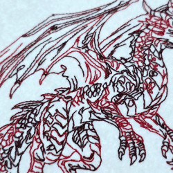 Regal Dragon Line Art