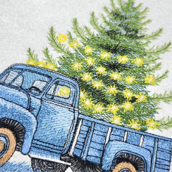 Retro Truck And Christmas Tree