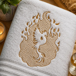 Rising Flame Phoenix Embossed