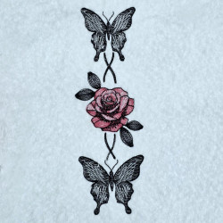 Rose And Fluttering Butterfly