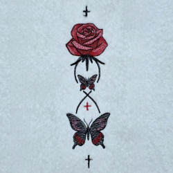 Rose Blossom And Butterflies