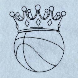 Royal Basketball With Crown Line Art