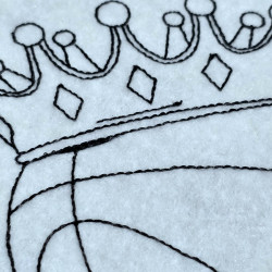 Royal Basketball With Crown Line Art