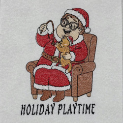 Ruby Playing With Cat On Holiday