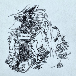 Rustic Woodland Honey Bear Line Art