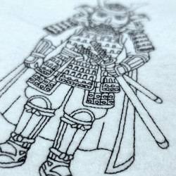 Samurai Warrior Nutcracker Line Art