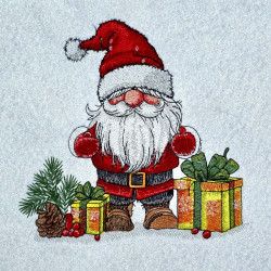 Santa Gnome With Christmas Presents