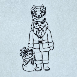 Santa Nutcracker Line Art