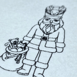Santa Nutcracker Line Art