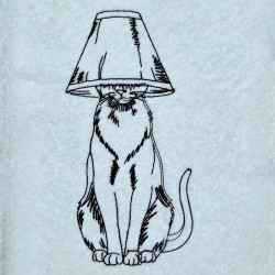 Siamese Cat With Lamp On Head Line Art