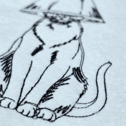 Siamese Cat With Lamp On Head Line Art