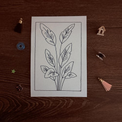 Simple Botanical Leaves Cardstock