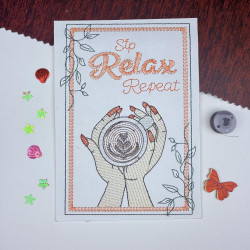 Sip Relax Repeat Cardstock