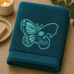 Skull Butterfly Embossed