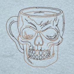 Skull Coffee Cup Line Art